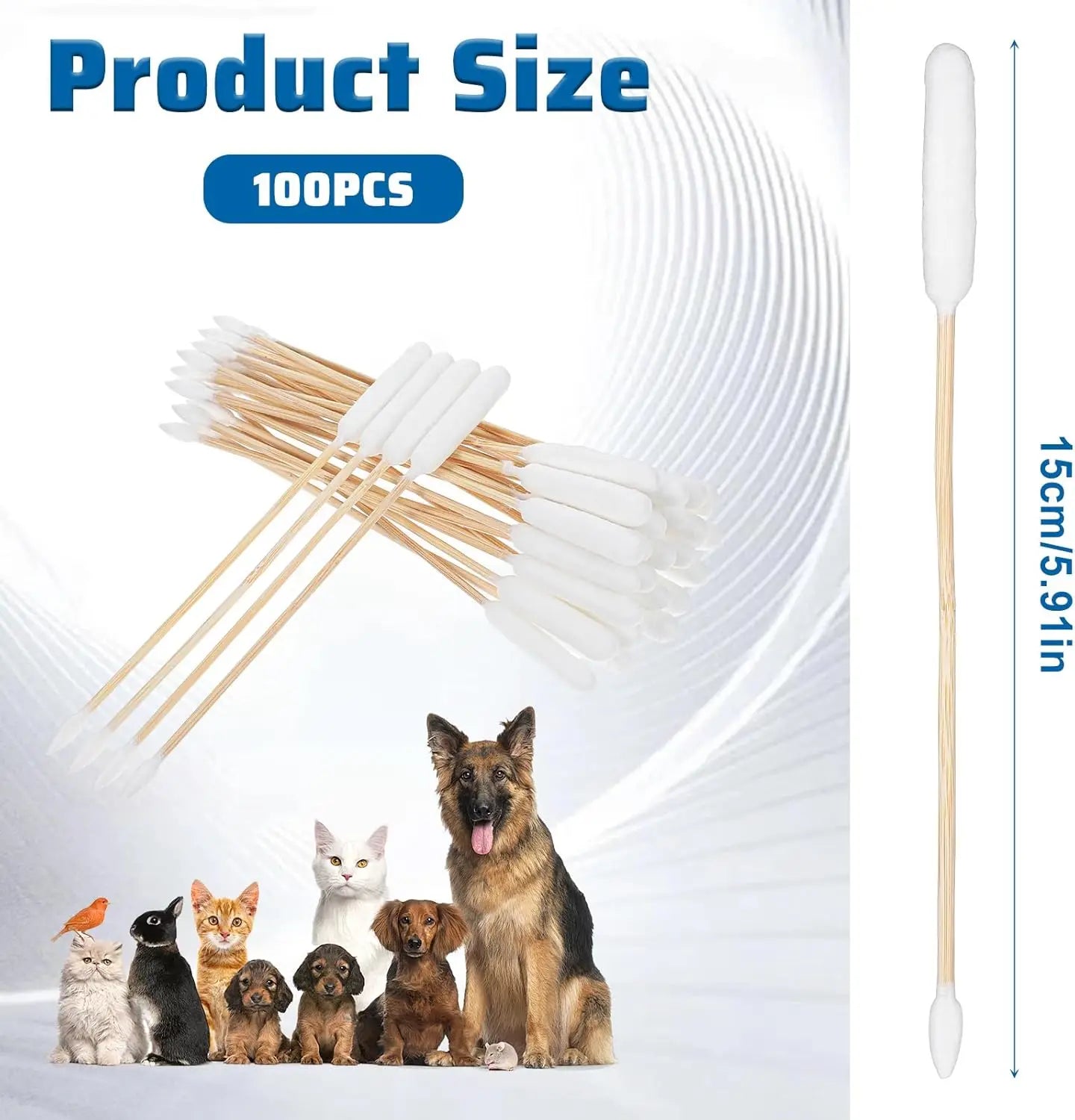 Pet Ear Care Cotton Swabs